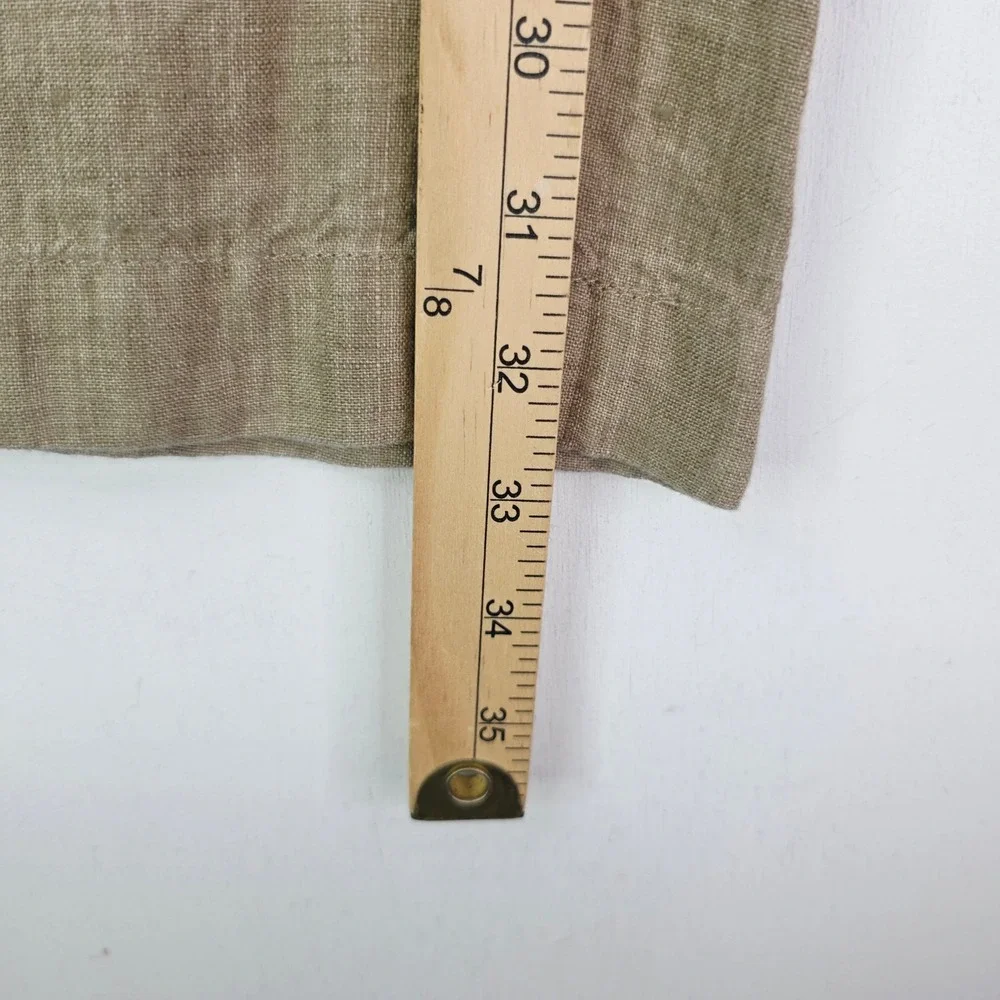 Banana Republic Mens 36X34 Fit 36X33 Tan 100% Linen Pants Flat Front Relaxed Fit